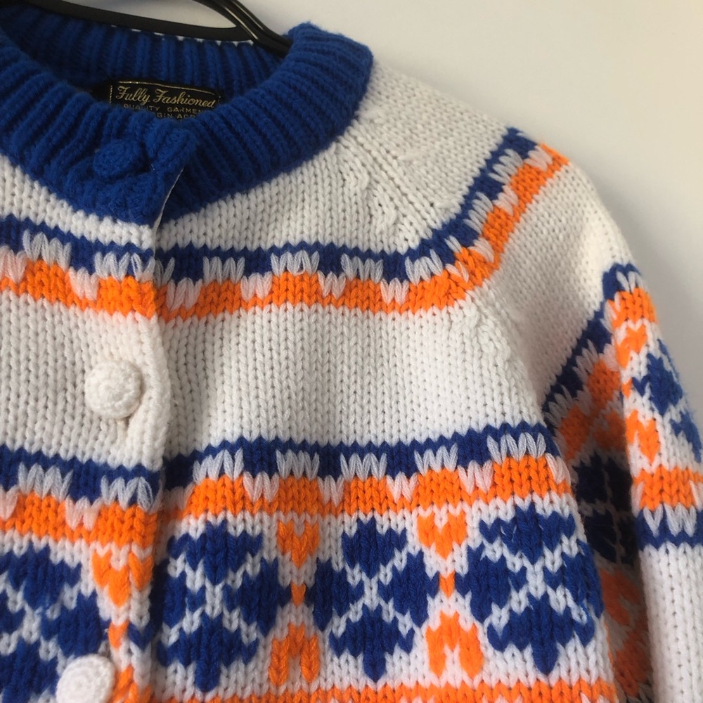 Vintage Fully Fashioned Knit Cardigan 100% Virgin Acrylic | Size 38 - Picture 5 of 6